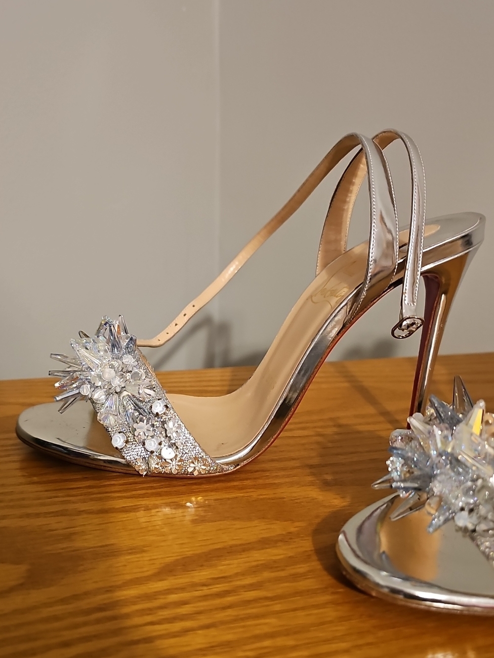 Christian Louboutin Okydok Crystal Lurex 100mm Heels - Picture 11 of 13